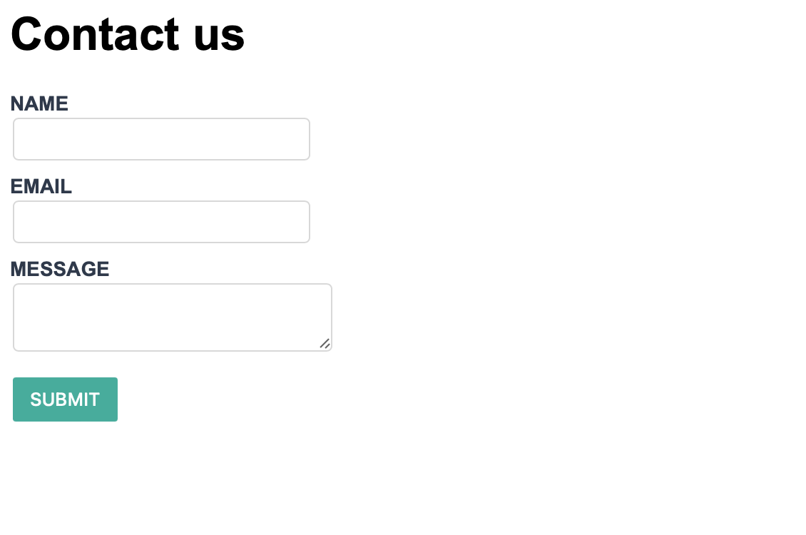 The styled contact form